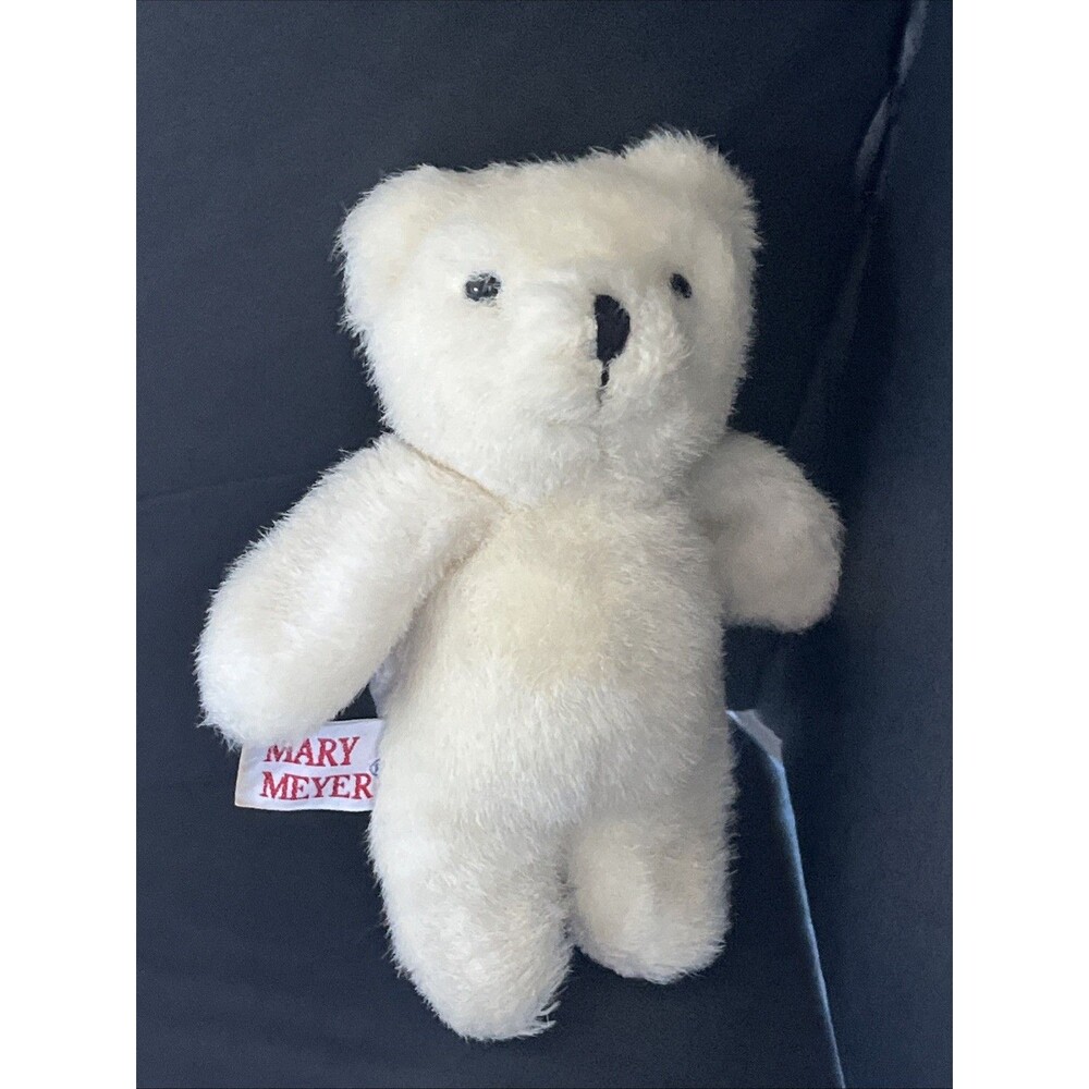 Mary Meyer White Teddy Bear Full Body Finger Puppet 1999 Retired Vintage 6.5”